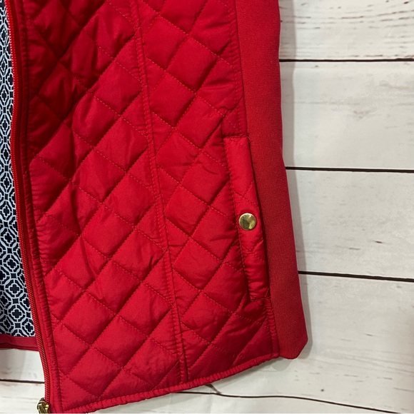 Kim Rogers Women's Perfect Fit Quilted Vest Size M Red Spandex Sides Pockets - Picture 5 of 7